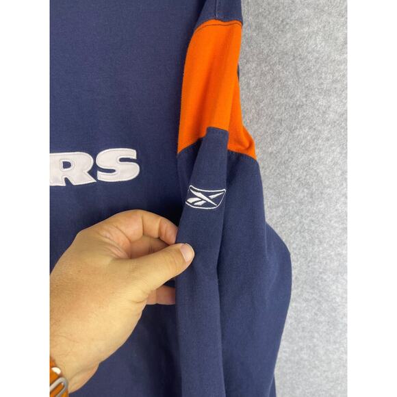 Reebok RBK Chicago Bears Shirt Mens M Blue Long Sleeve Mock Neck Stitched NFL - Picture 4 of 10